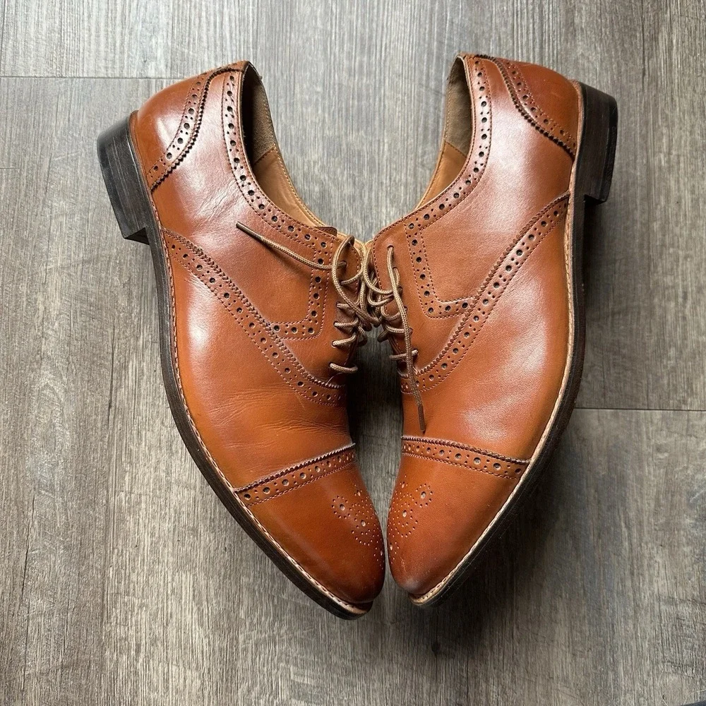 Beckett Simonon NEW Durant Oxford Orange Leather - Men's Size 12‎ Luxury Leather